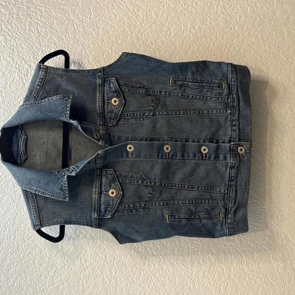Women’s Y2K Levi’s Denim Stretch Vest Size Medium - Picture 1 of 4
